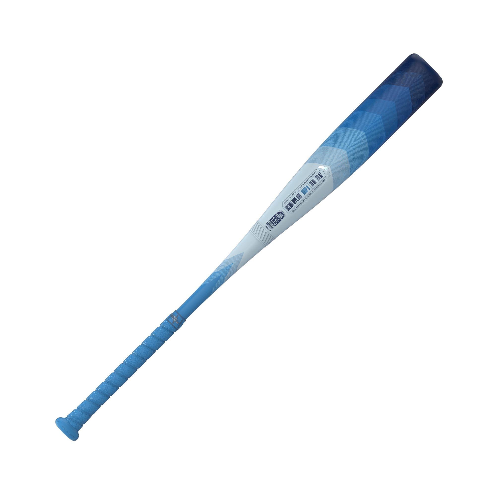 Easton Hype Fire 2024 Arctic Flame Limited Edition USSSA -8 Baseball Bat in blue and white gradient design.