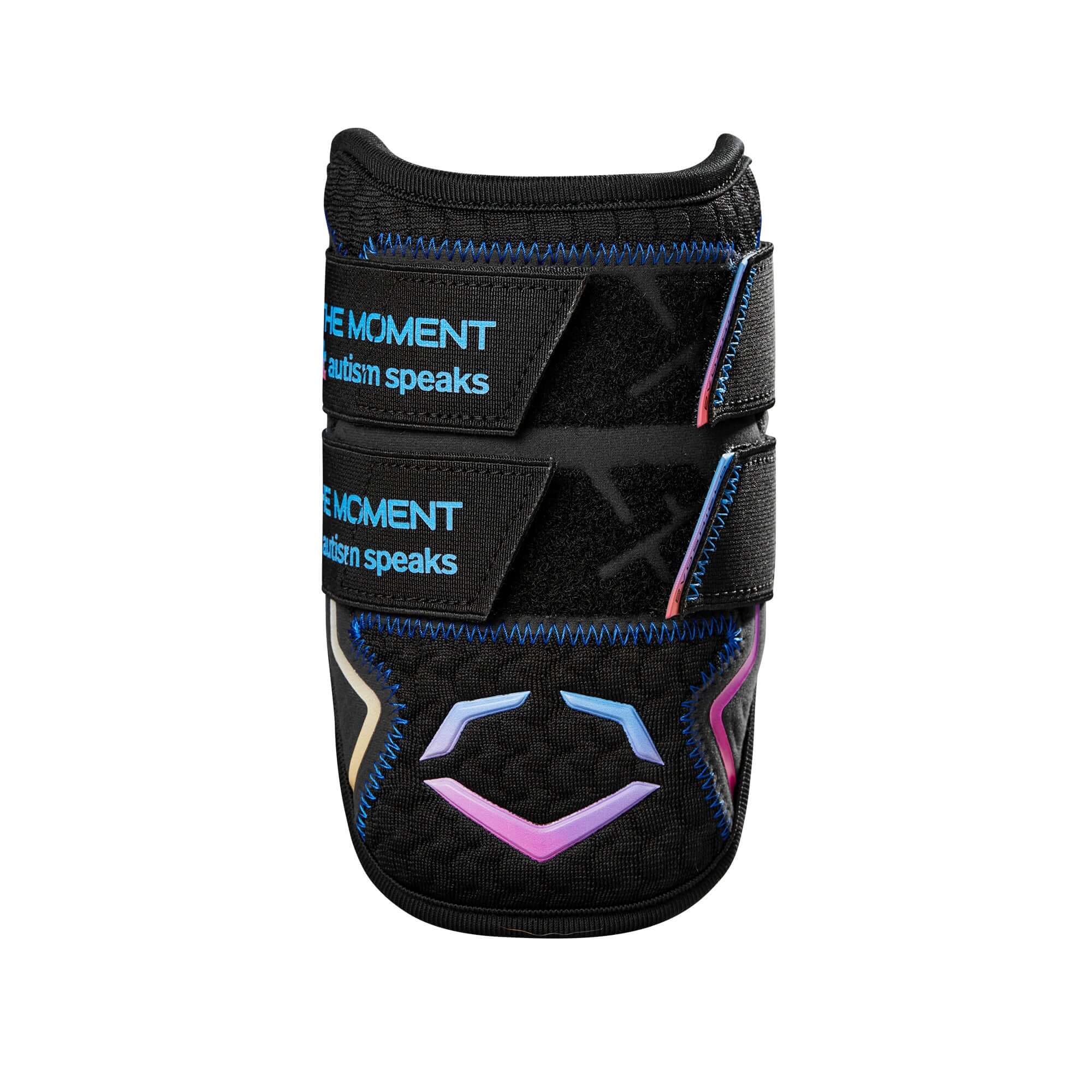 Evoshield Autism Speaks Pro SRZ 2.0 Double Strap Elbow Guard with gel-to-shell technology for custom fit and protection.