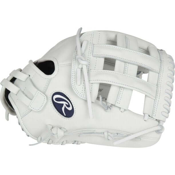 Rawlings Liberty Advanced 12.25" softball glove in white, designed for fastpitch players with a game-ready feel.