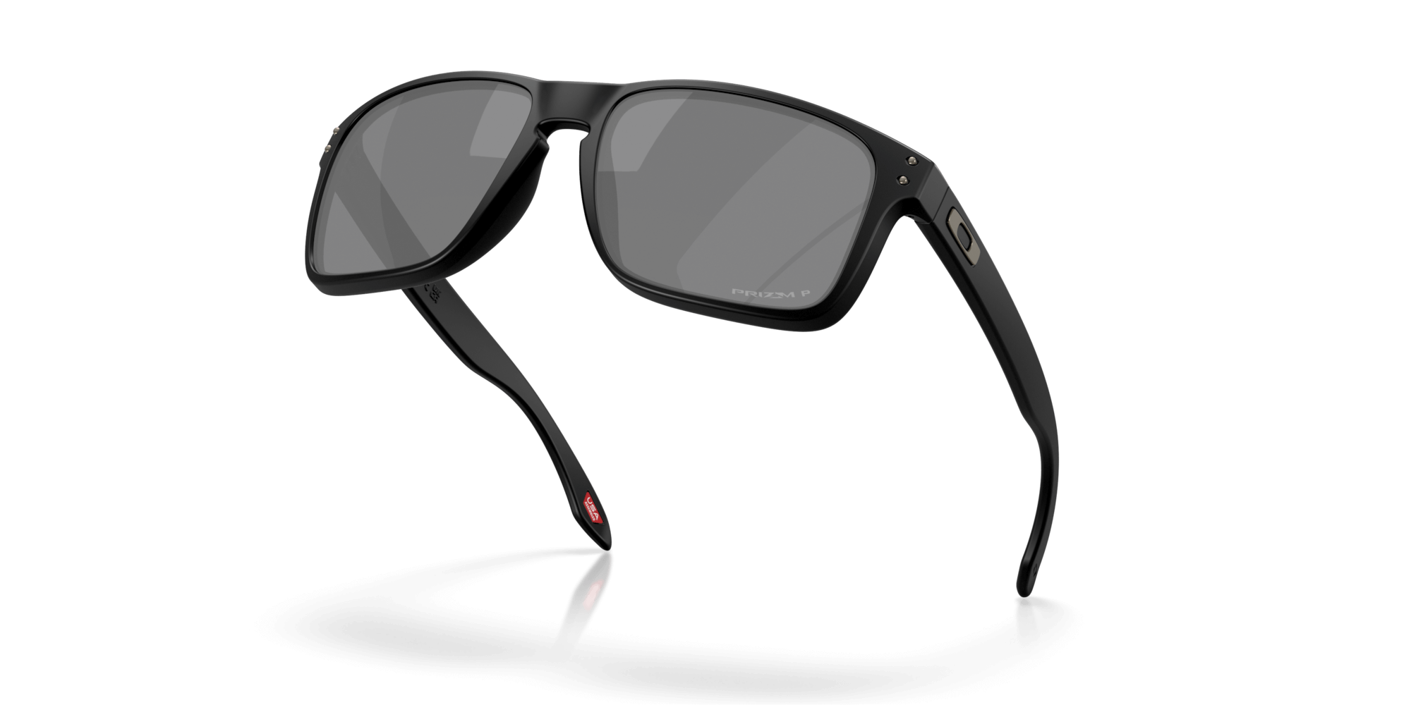 Oakley Holbrook XXL sunglasses with matte black frame and Prizm black polarized lenses, ideal for larger faces.