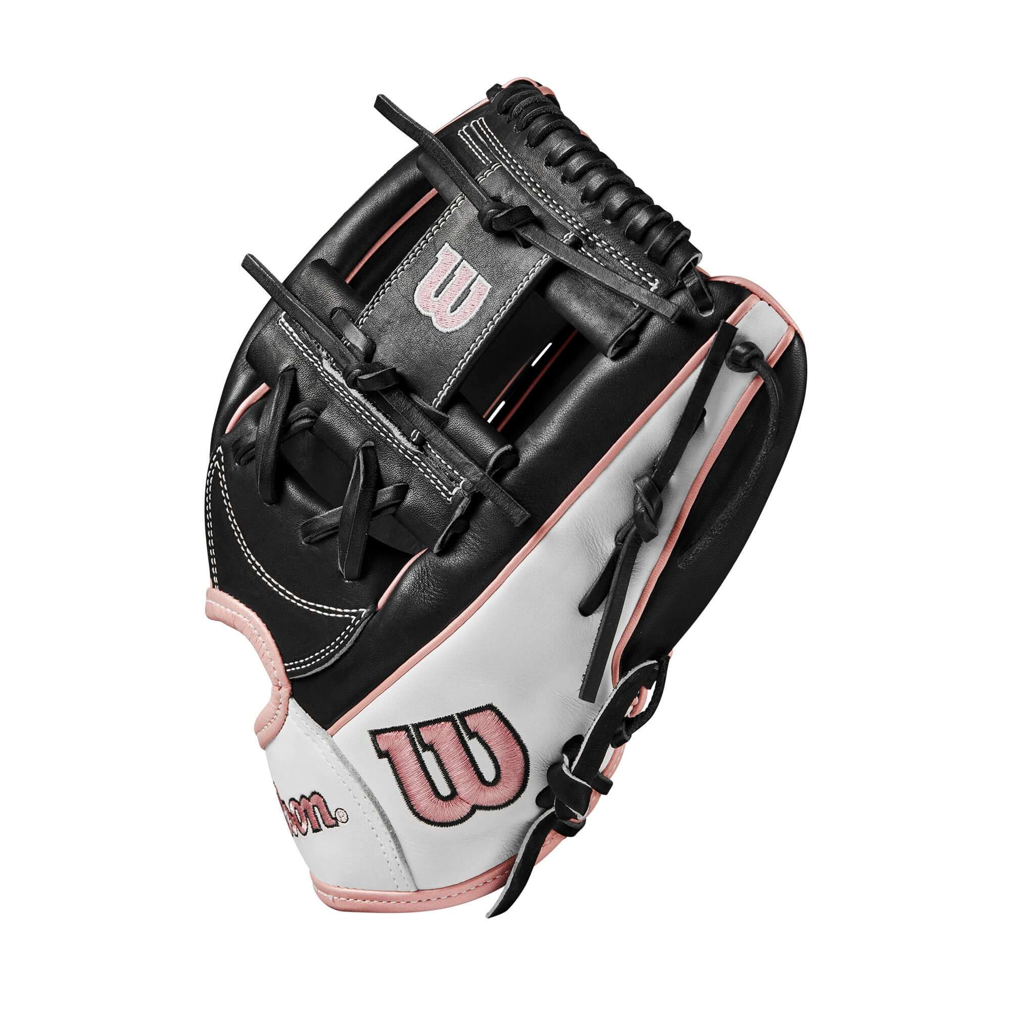 Wilson 2024 A2000FP H12 12" infield glove in black and rose gold, featuring H-Web design for enhanced performance.