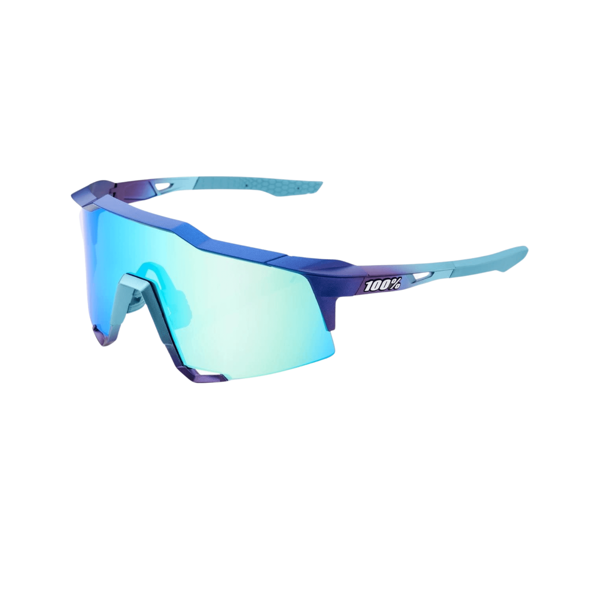 100% Speedcraft Matte Metallic Blue Topaz sports sunglasses