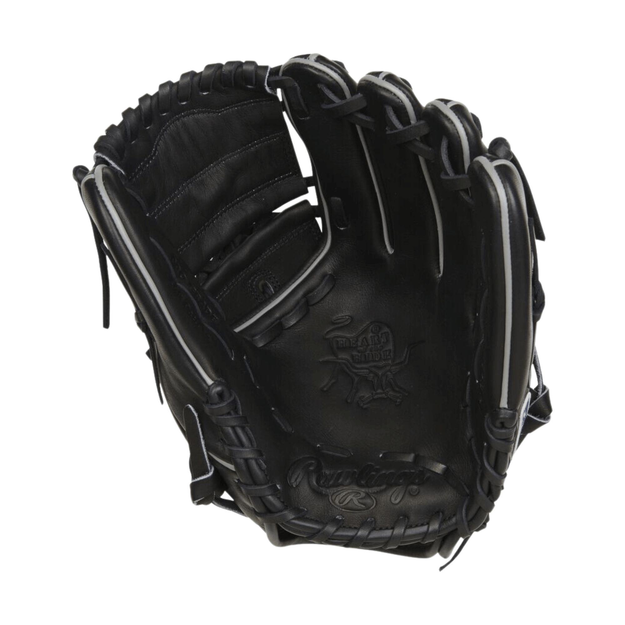 Rawlings Heart of the Hide black 12" baseball glove featuring traditional design and durable leather.