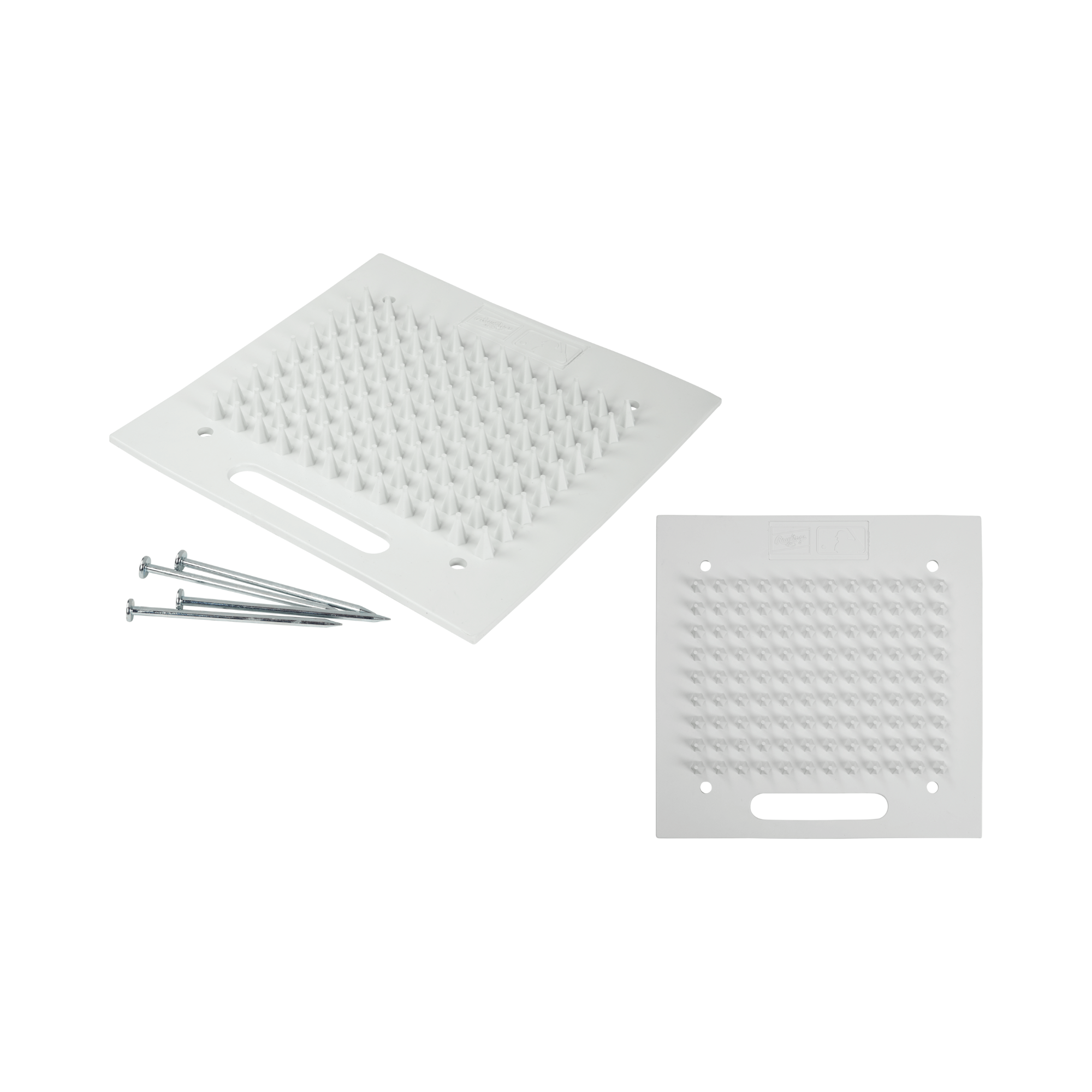 Durable Rawlings Stake Down Cleat Cleaner with integrated handle and screws for easy portability and effective cleaning.