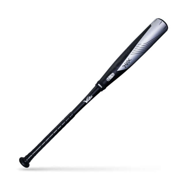 Victus Nox Senior League BBCOR baseball bat with military-grade aluminum barrel and carbon composite handle.