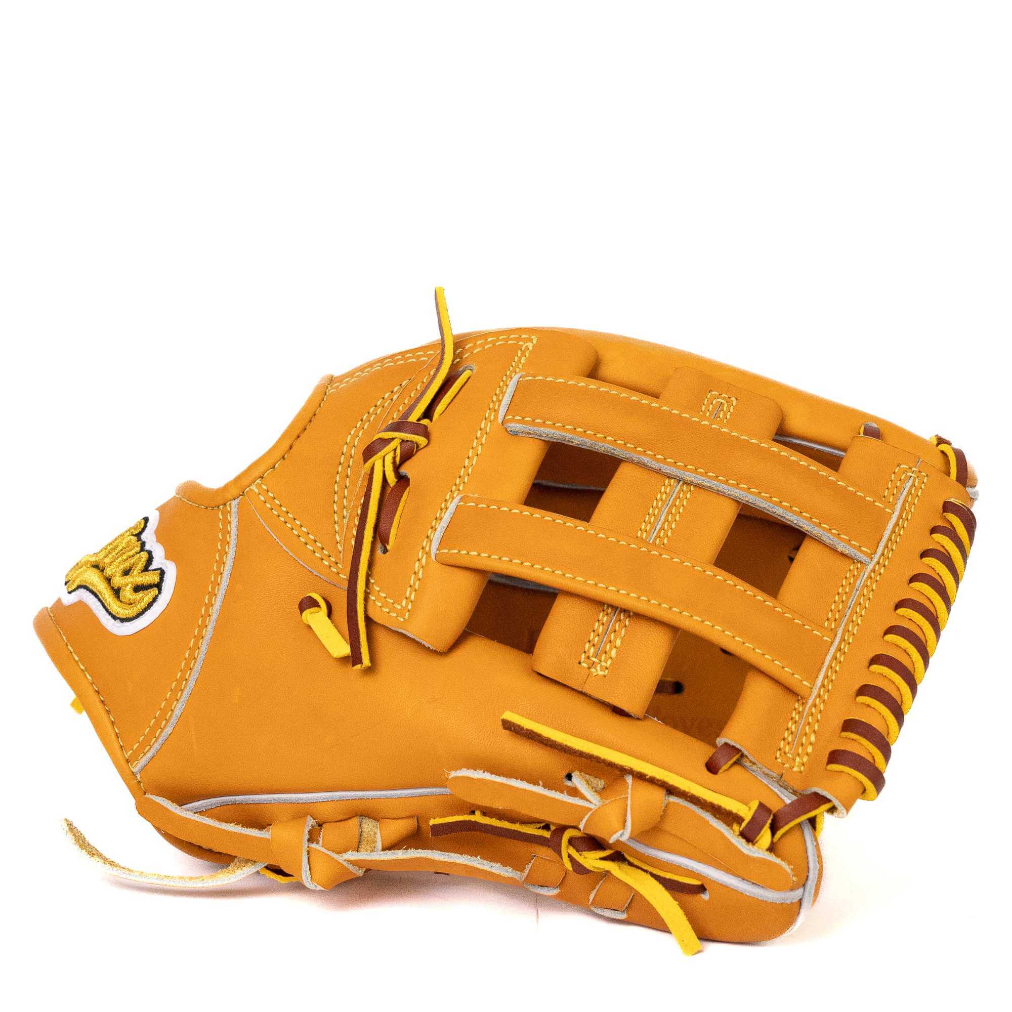 Jax Fielding Glove EN-7 Tan RHT 11.75" showcasing its flexible H web design and deep pocket for infield play.