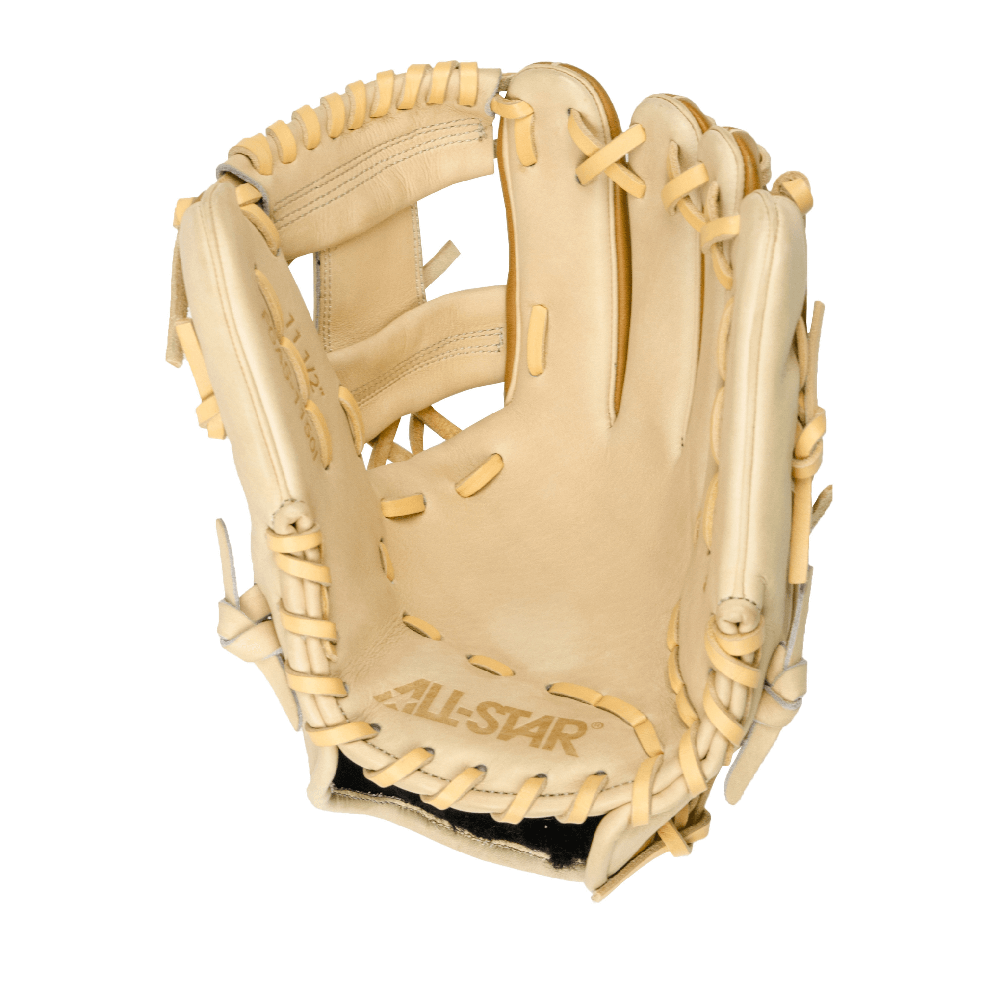All-Star 11.5" I-Web fielding glove in cream and saddle, designed for premium performance and durability in baseball.