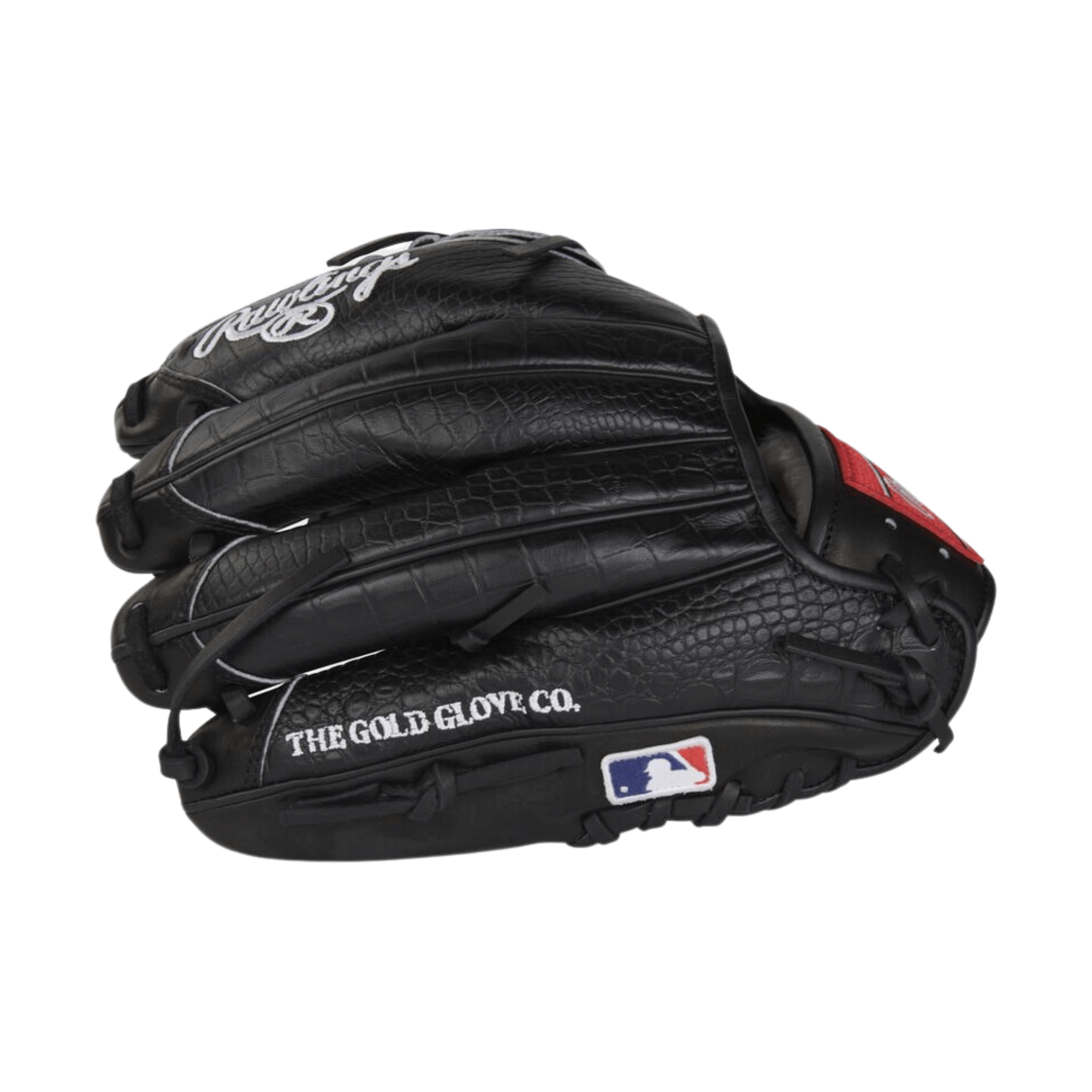 Rawlings Pro Preferred Jacob deGrom pitcher's glove in black leather, featuring a 2-piece solid web design.