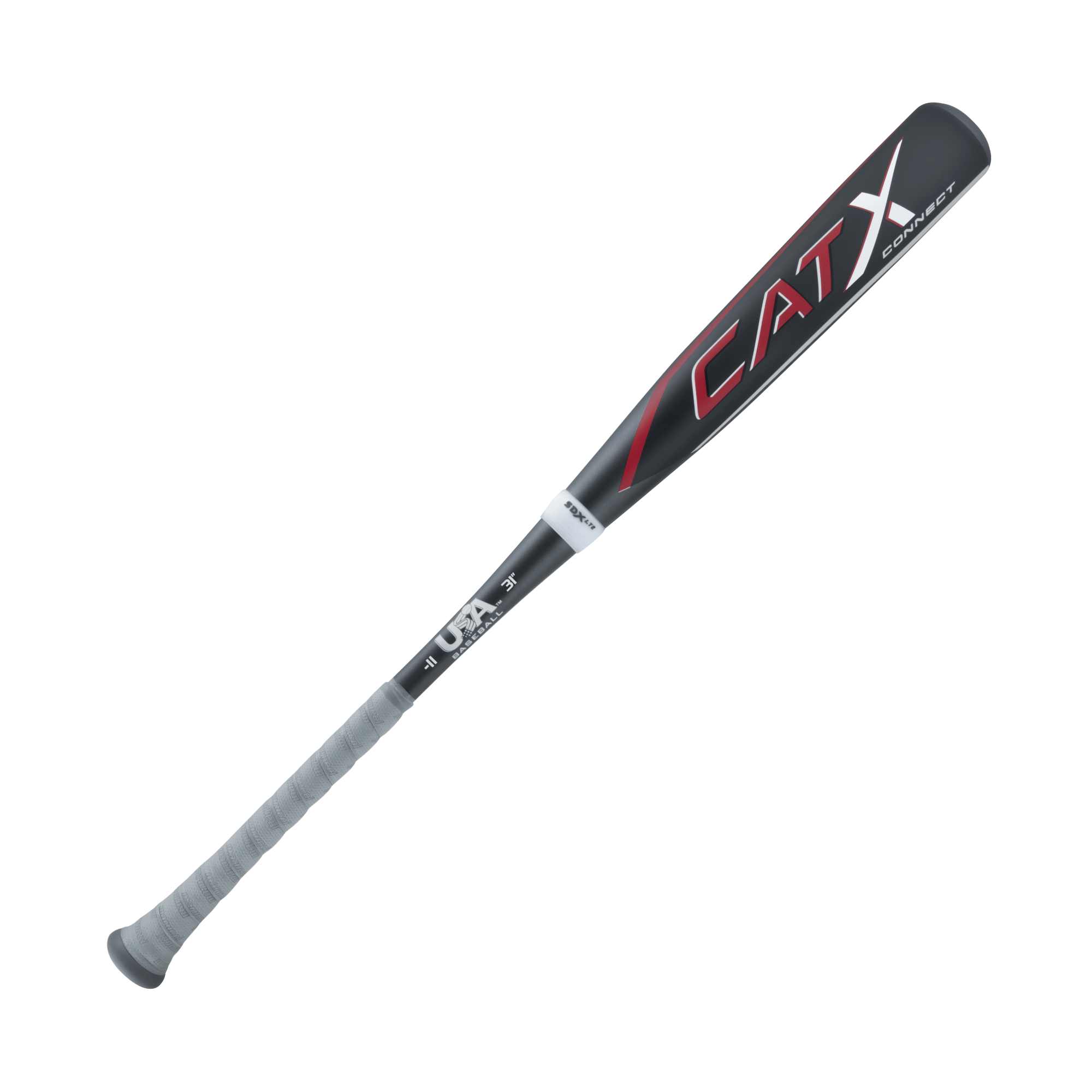 Marucci CATX Connect Senior League USA baseball bat with a sleek design and gray grip, ideal for competitive youth players.