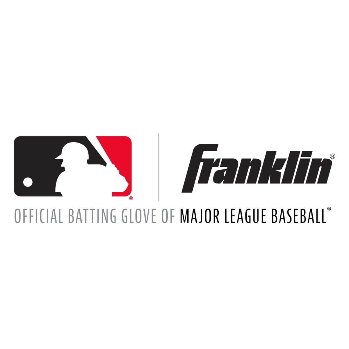 Franklin MLB logo, official batting glove of Major League Baseball, showcasing premium quality and performance.