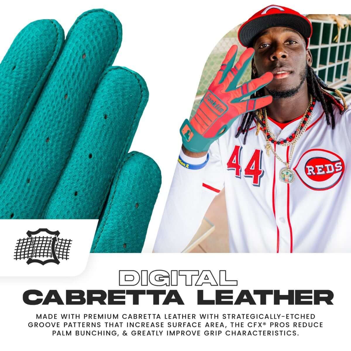 Franklin Youth CFX Pro Batting Gloves - Teal/Coral