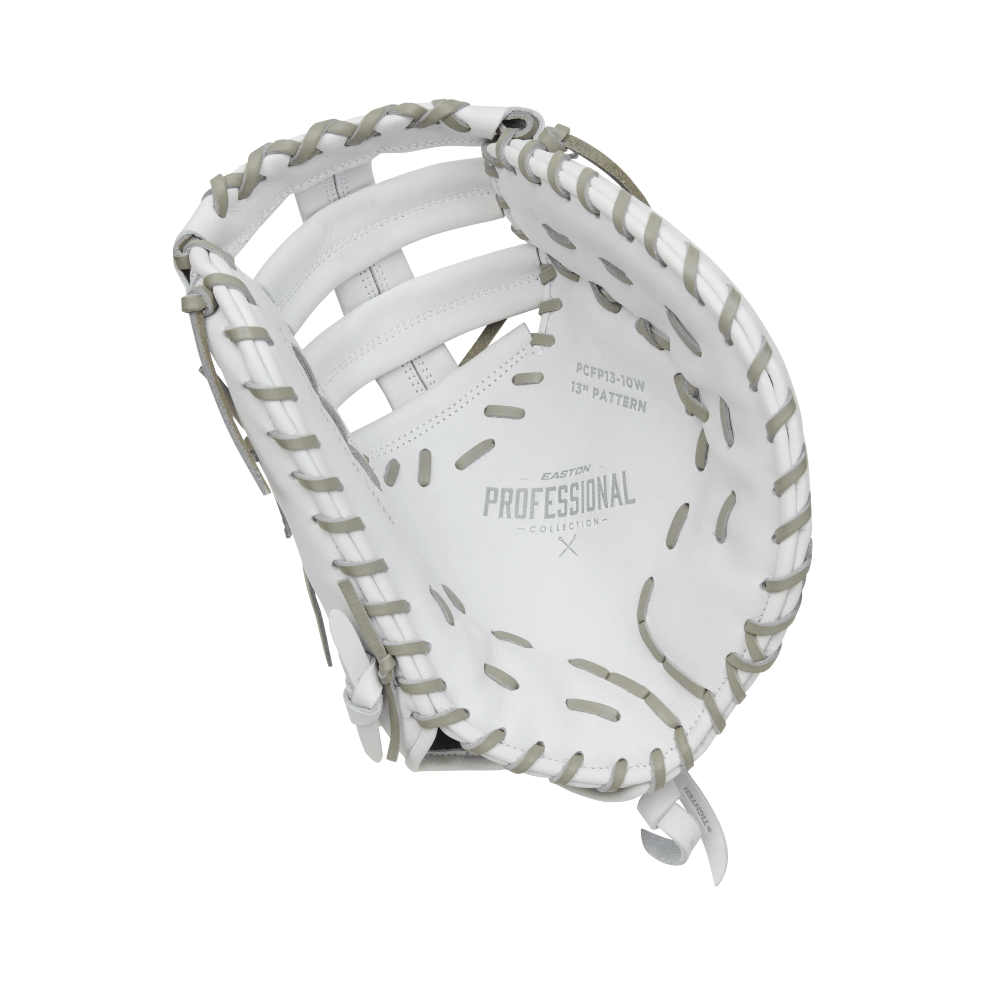 Easton Pro Collection First Base Mitt Softball Glove interior view, 13-inch pattern, featuring premium steerhide leather.