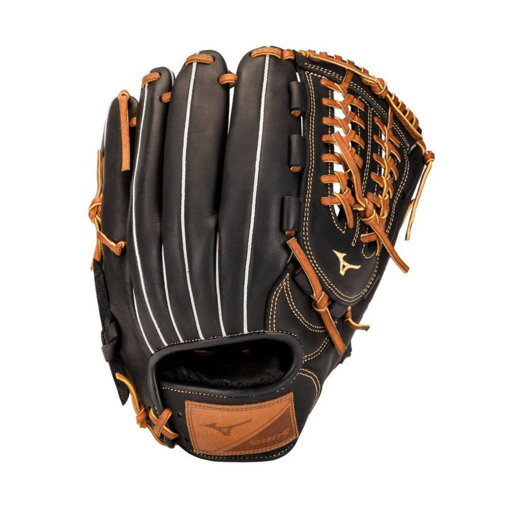 Mizuno GSN1150 Select 9 11.5 RH black-brown baseball glove with bio soft leather and center pocket design.