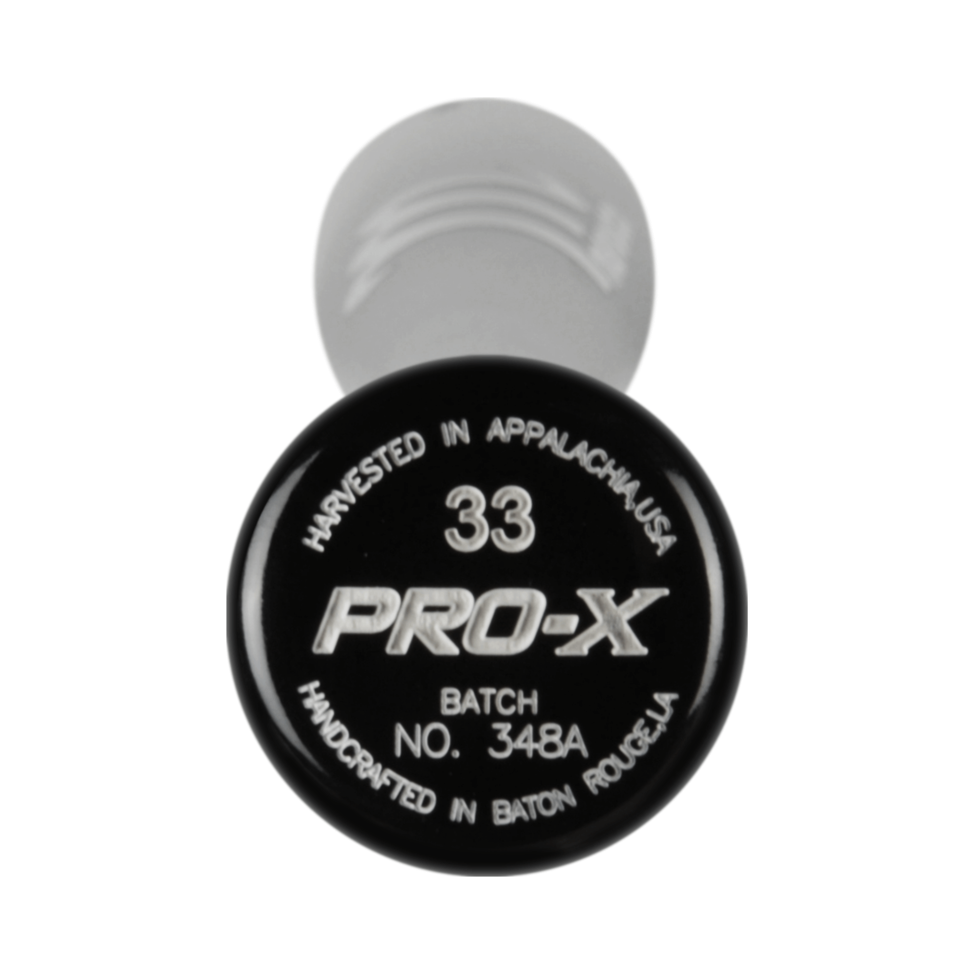 Close-up of the Marucci FREEMAN5 Pro Exclusive bat knob featuring PRO-X finish and engraved markings.