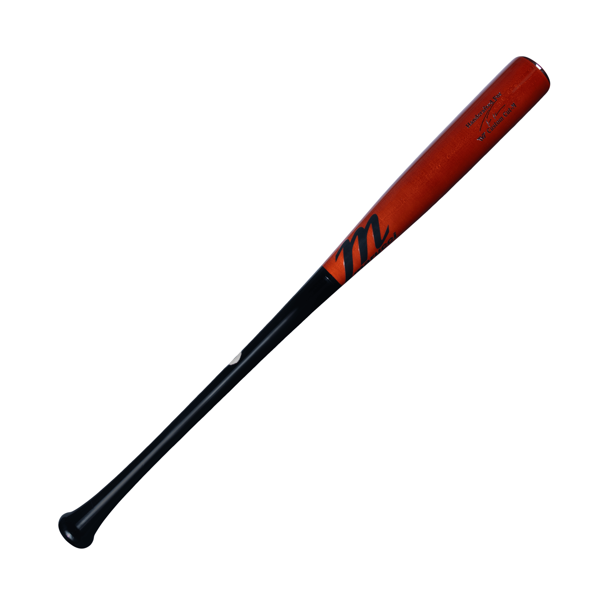 Marucci TVT Pro Exclusive bat in black and burnt orange, designed for contact hitters and enhanced control.