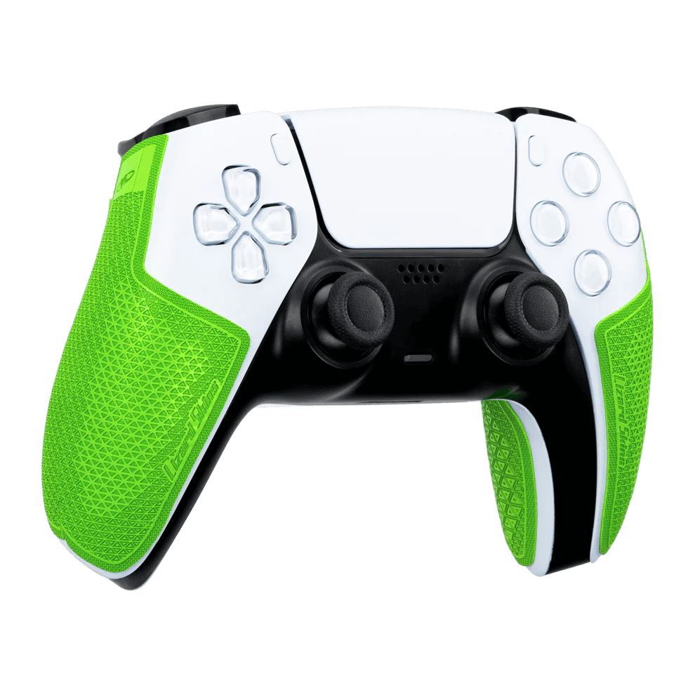 Lizard Skins DSP Controller Grip in emerald green for PS5, featuring multi-textured slip-resistant design for optimal control.