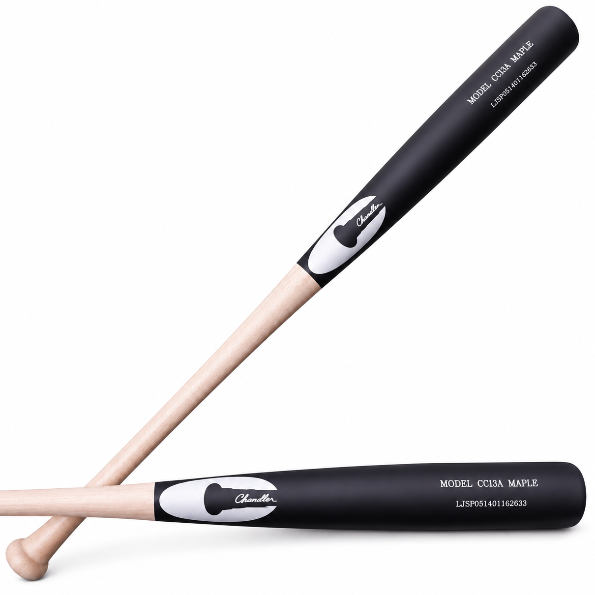 Chandler CC13A Wood Baseball Bat - Clear Satin/Black/White