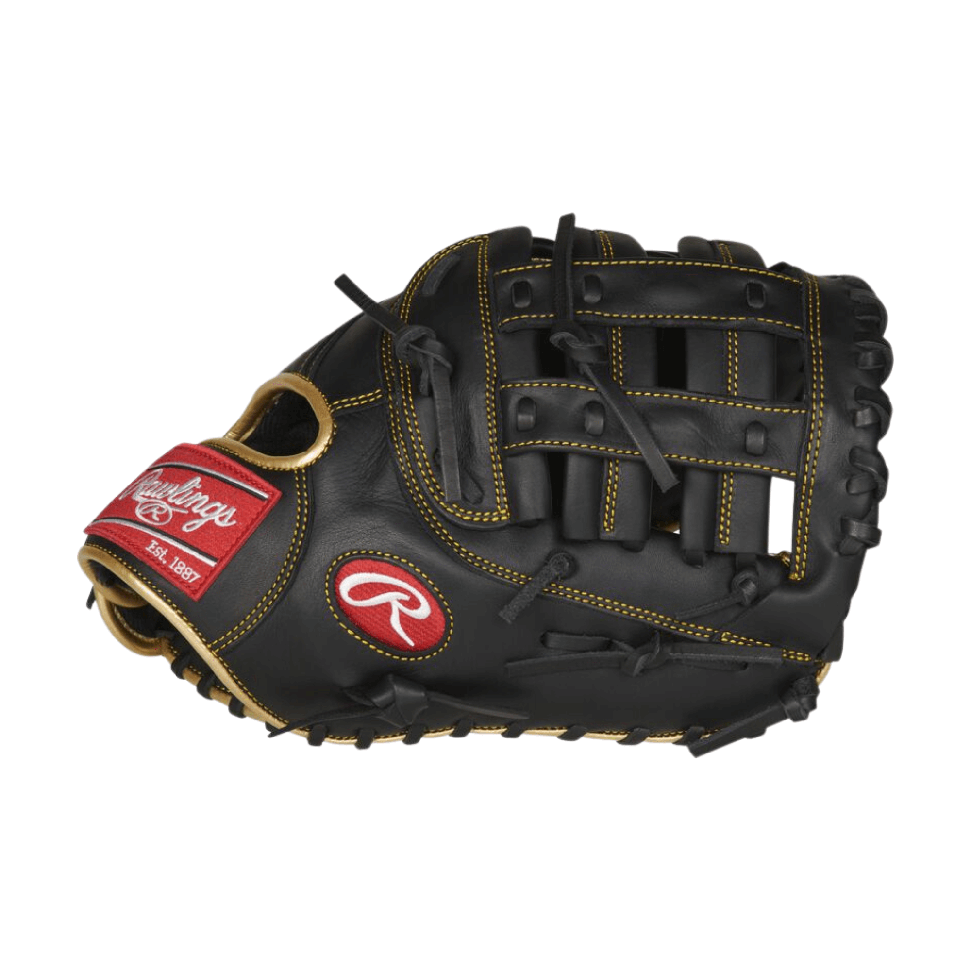 Rawlings R9 12.5-inch first base mitt for left hand throw, crafted from durable leather for youth athletes.