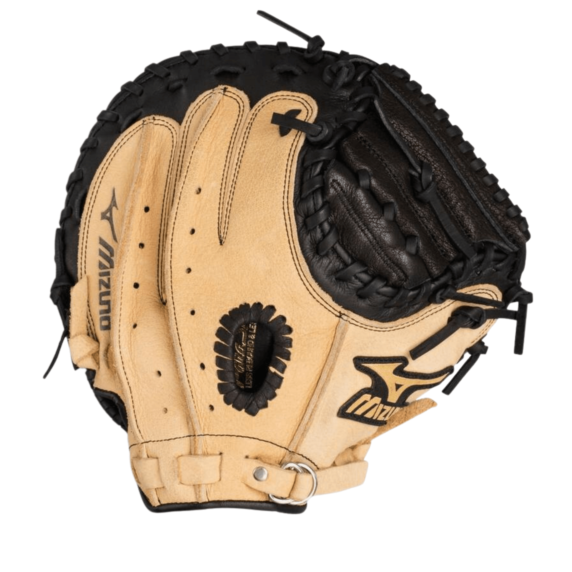 Mizuno GXC105 Prospect CM RH Black-Tan baseball glove with full grain pigskin leather for durability and softness.