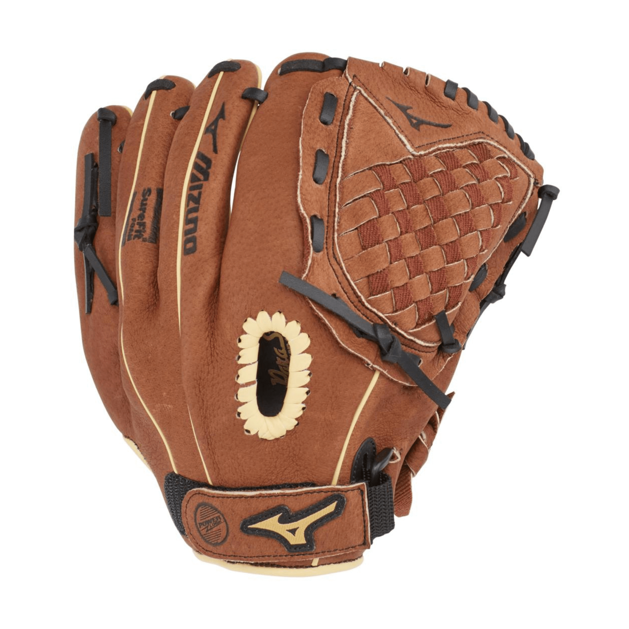 Mizuno GPP1100Y3 RH Chestnut baseball glove with full-grain pigskin leather.