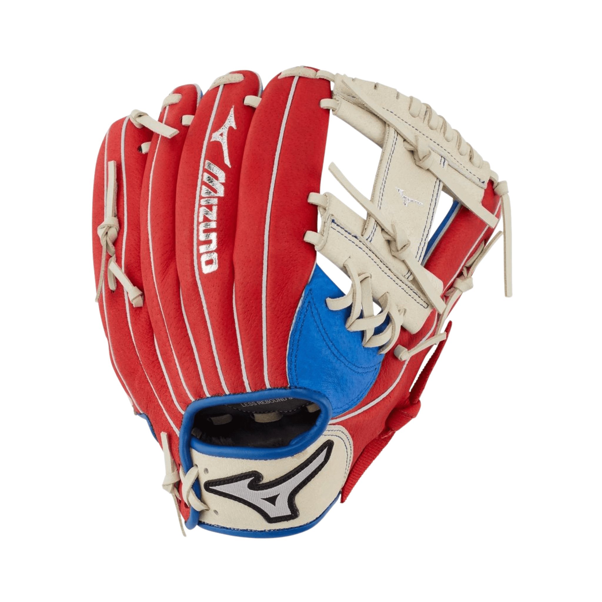 Mizuno GPP1100Y3MEC 11in RH Royal-Red baseball glove with PowerCloseβ’ Technology for easy catching.