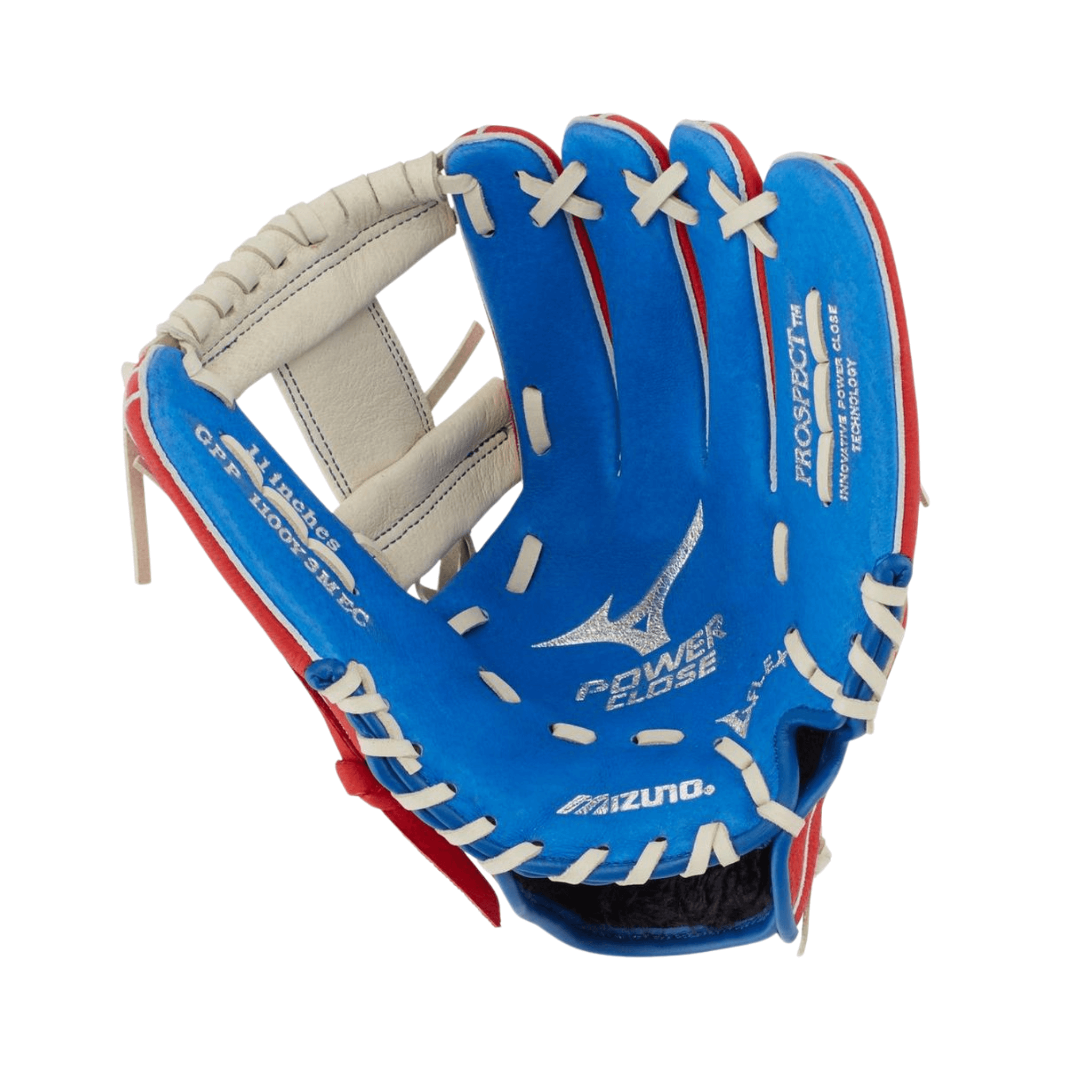 Mizuno GPP1100Y3MEC 11in RH Royal-Red baseball glove with PowerClose™ Technology for easy catching.