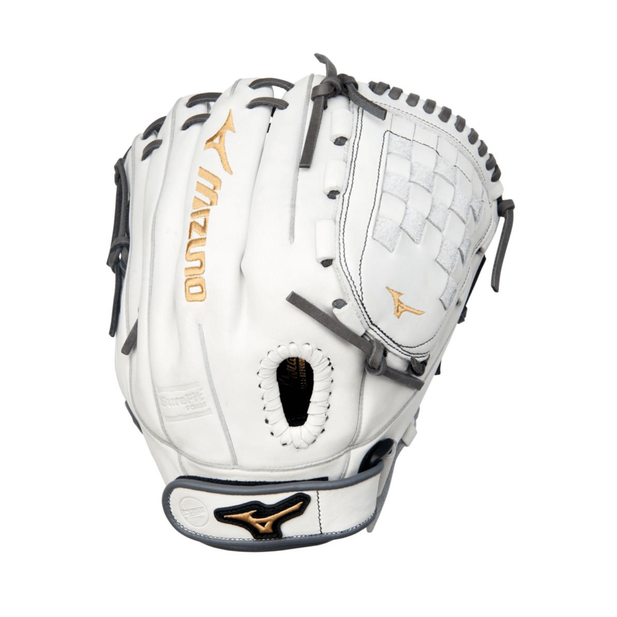 Mizuno MVP Prime FP 12 Softball Glove – White-Grey, Right Hand, crafted with Bio Soft Leather.