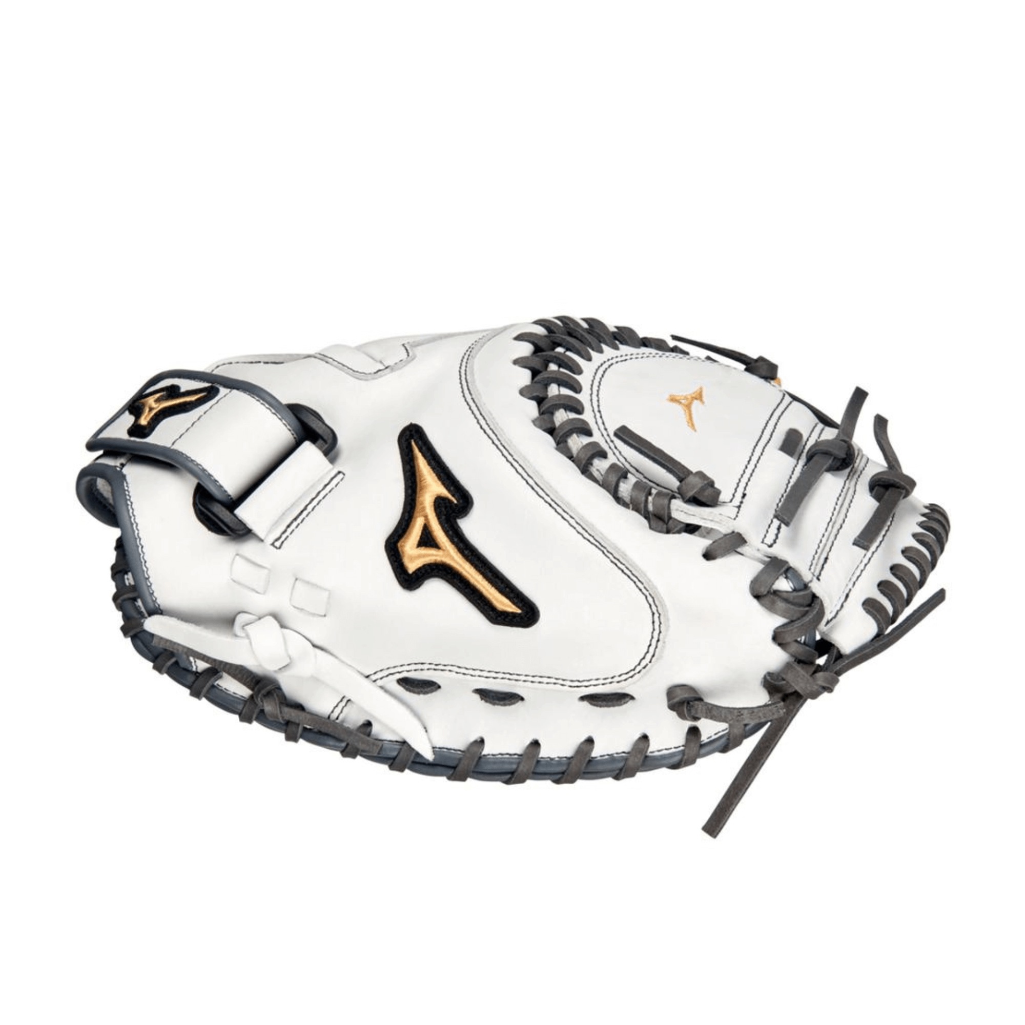 Mizuno GXS50PF4W MVP Prime Catcher's Mitt, 34, Right Hand, White-Grey