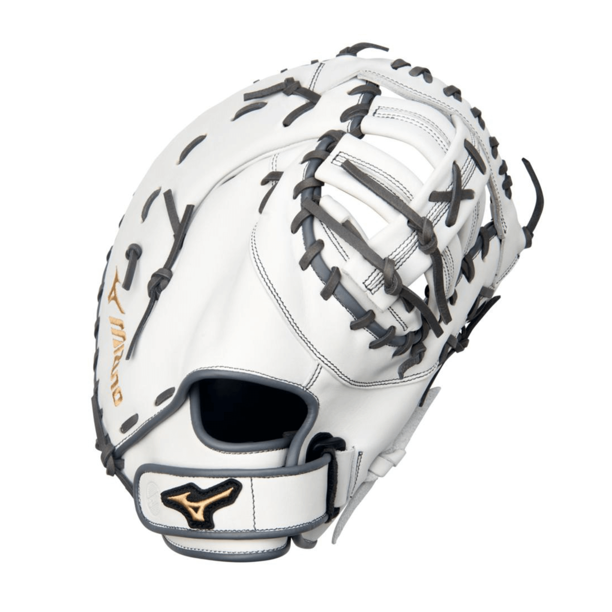 Mizuno GXF50FPW2 Prime FP FBM 13 RH White-Grey softball glove front view
