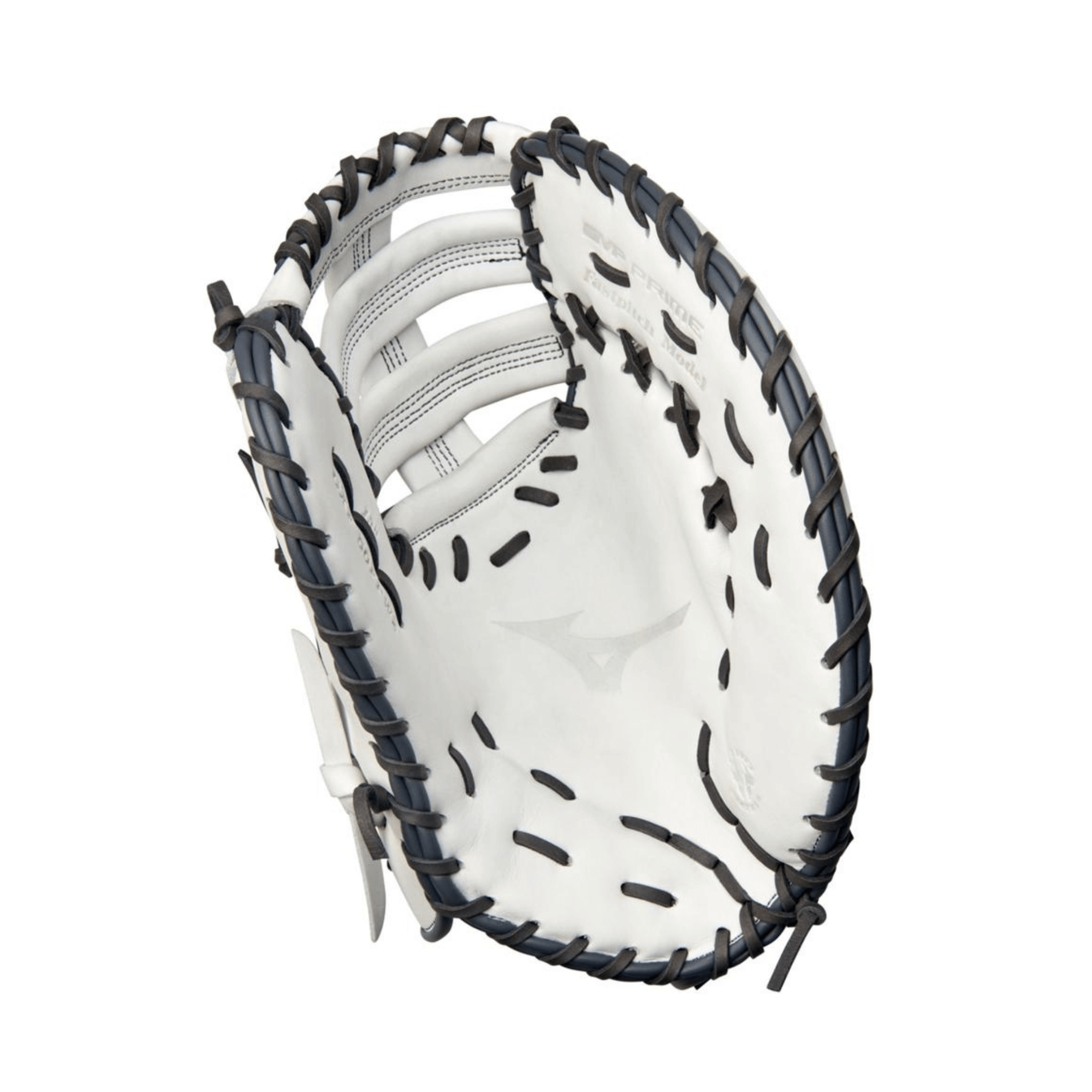 Mizuno GXF50FPW2 Prime FP FBM 13 RH White-Grey softball glove front view