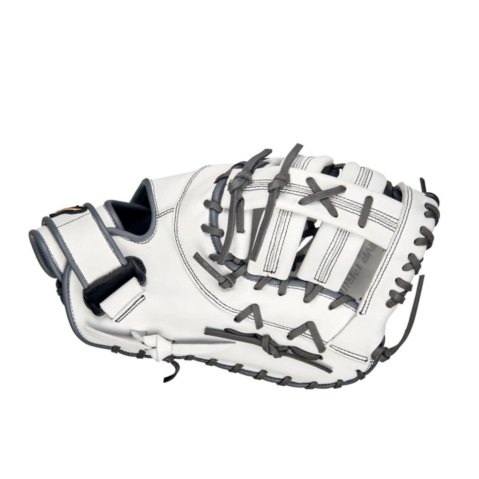 Mizuno GXF50FPW2 Prime FP FBM 13 RH White-Grey softball glove front view