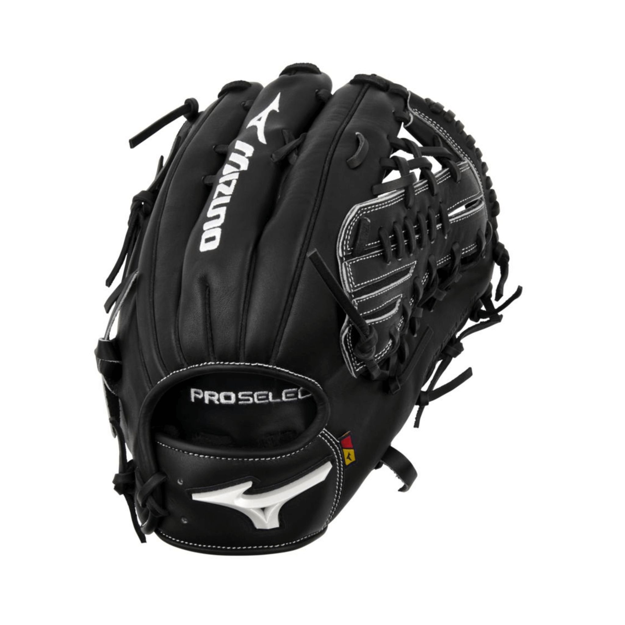 Back view of Mizuno GPS-71D Pro Select 12.75" RH Outfielder’s Glove in black steerhide leather