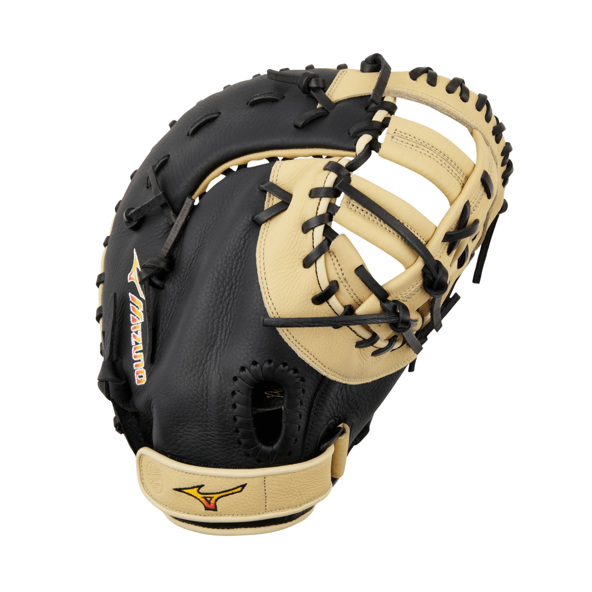 Mizuno GXF90B5 Franchise 12.5" First Base Mitt back view with HiLo lacing and durable leather design