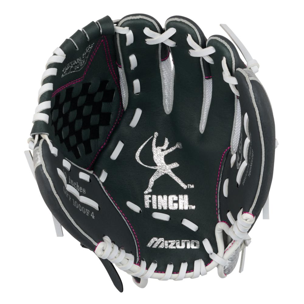 Palm view of Mizuno GPP1000F4 Prospect Finch Series Youth 10" Softball Glove full grain pigskin leather.