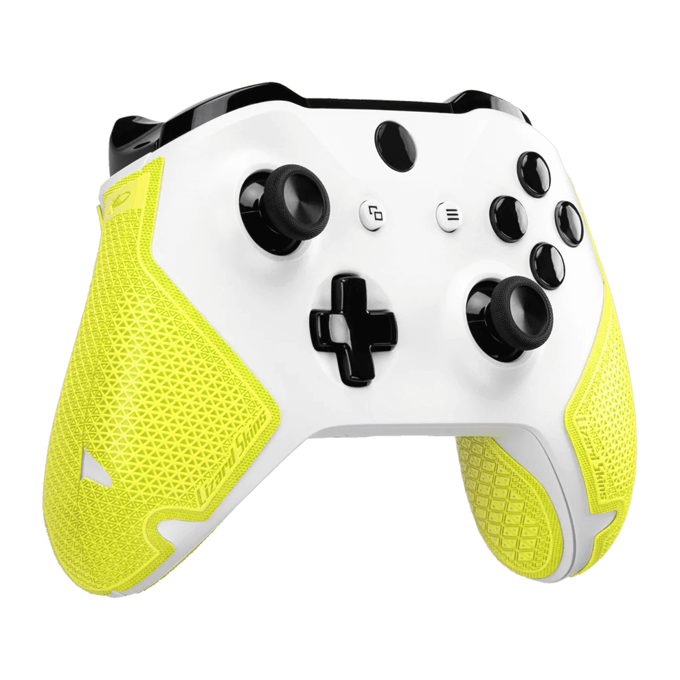 Lizard Skins DSP Controller Grip for Xbox One in neon yellow, enhancing comfort and control with a slip-resistant texture.