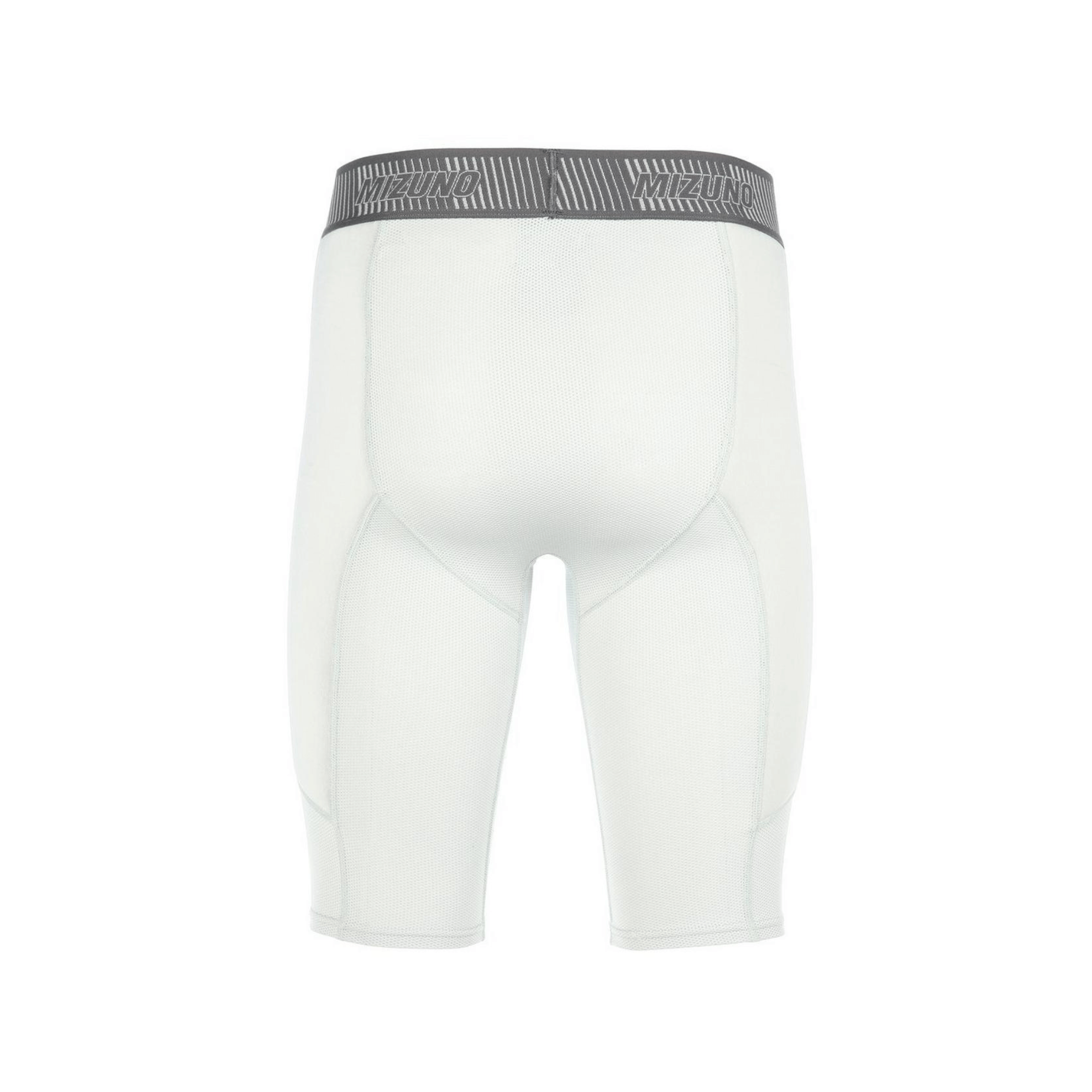 Mizuno Adult Aero Vent Padded Sliding Shorts in white, featuring breathable mesh and padded protection for athletic activities.