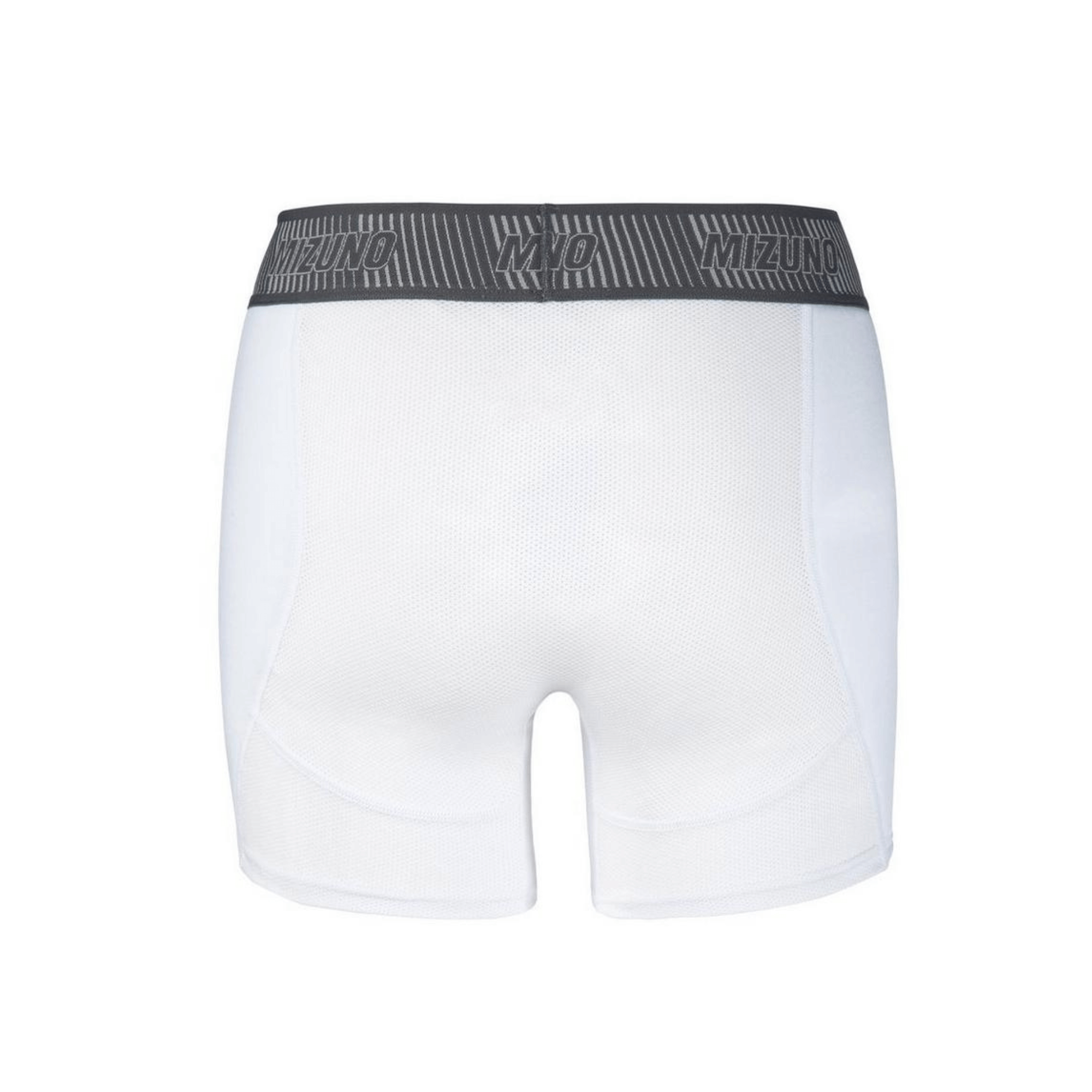 Mizuno Youth Girl’s Aero Vent Padded Sliding Short in white, featuring a comfortable waistband and moisture-wicking fabric.