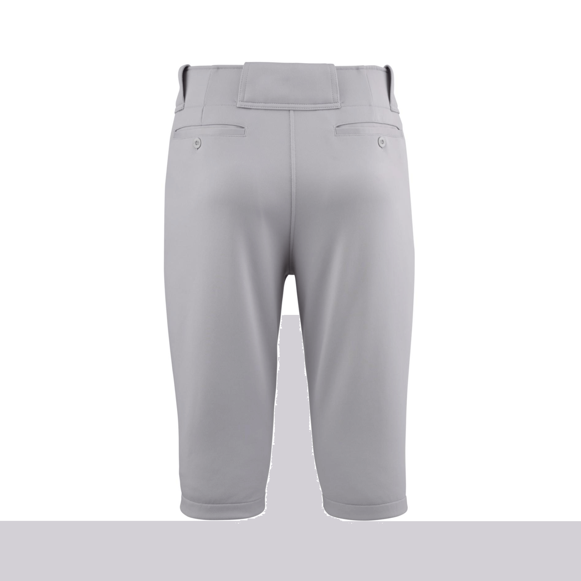 Mizuno Men's Premier Shorty Pant grey back view with set-in pockets and elastic bottom