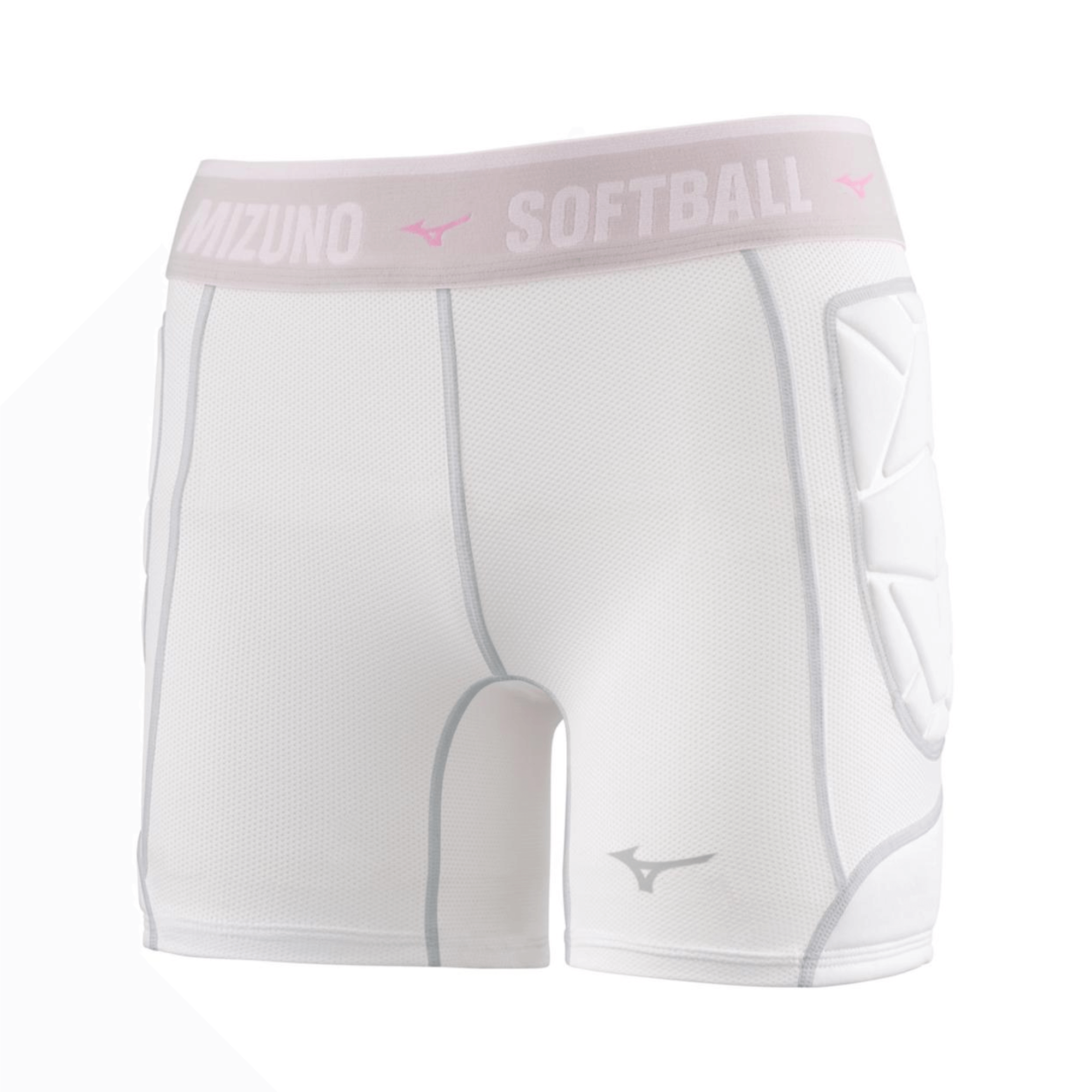 Mizuno Youth Girls RB Shield Padded Slider Shorts front view with protective foam padding.