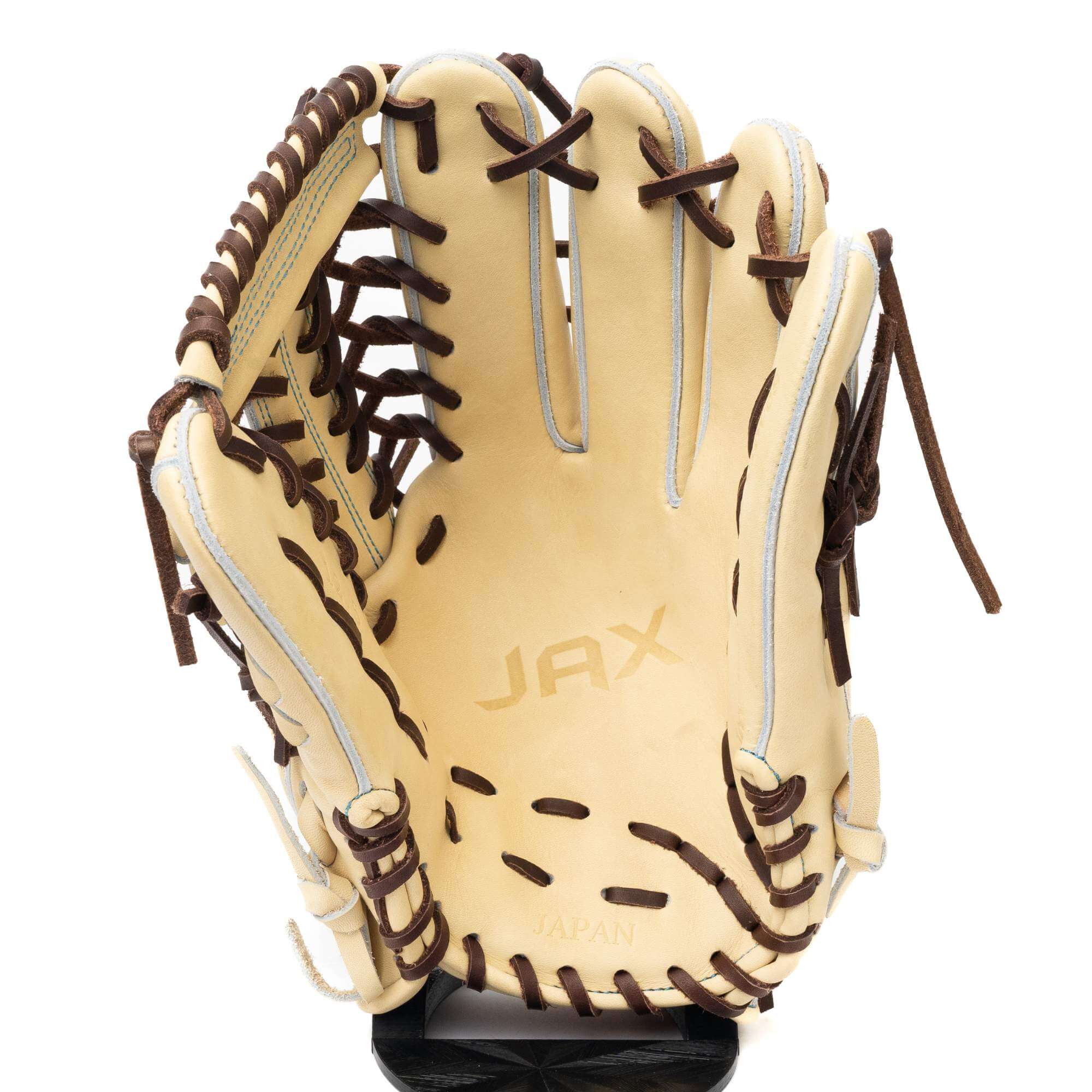 Palm view of Jax LJ-10 Outfield Glove Blonde Trap 12.5-inch.