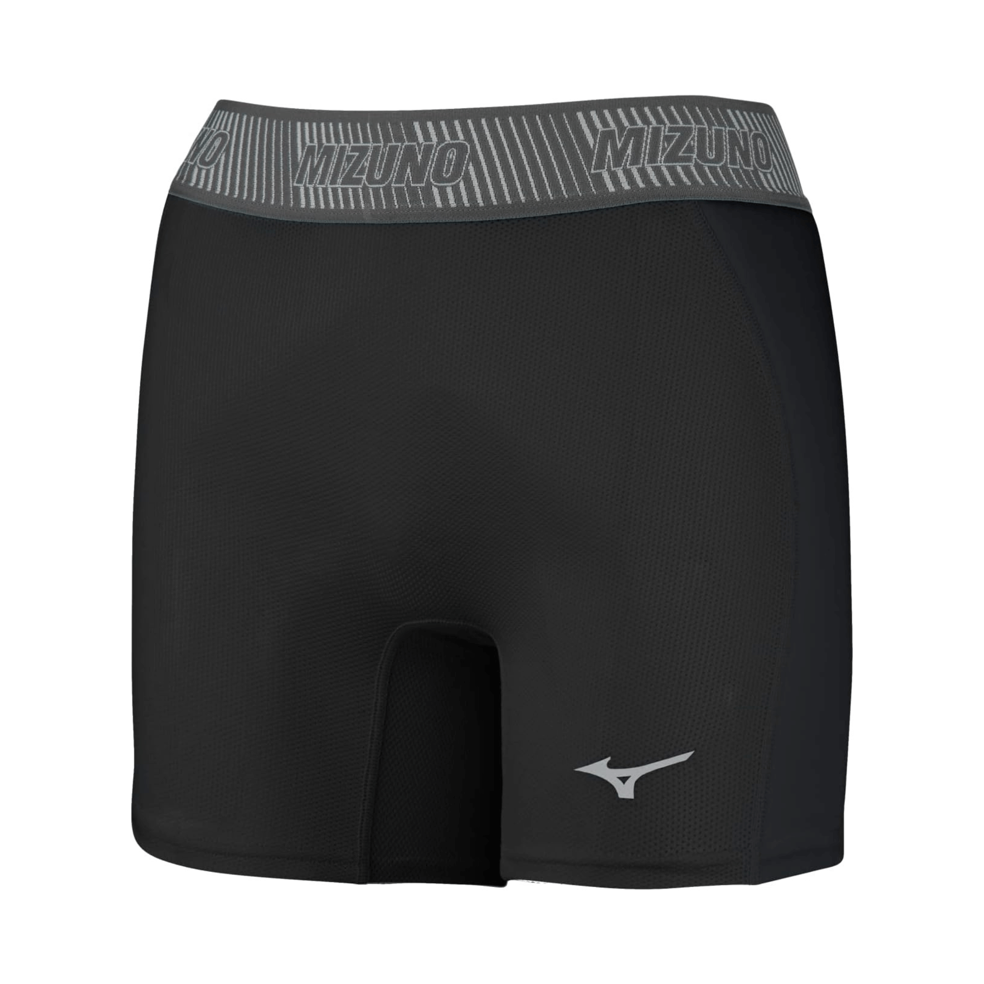 Mizuno Women's Aero Vent Padded Sliding Short in black with breathable mesh and foam padding for comfort and protection.