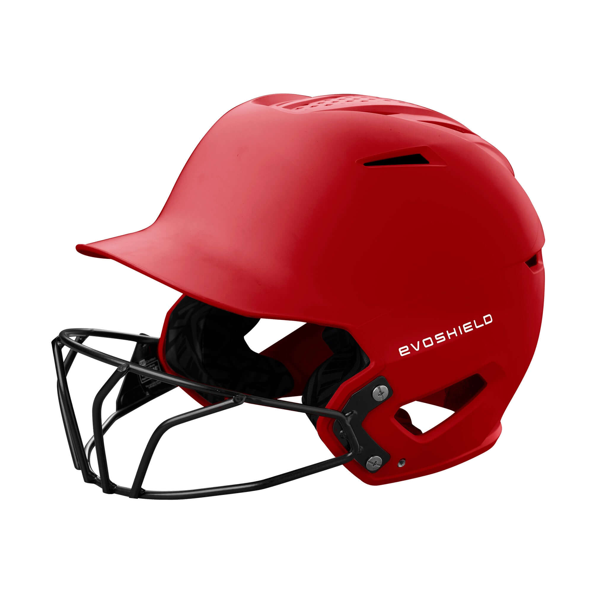 Evoshield XVT 2.0 Matte Scarlet Batting Helmet with Facemask for optimal protection and comfort.