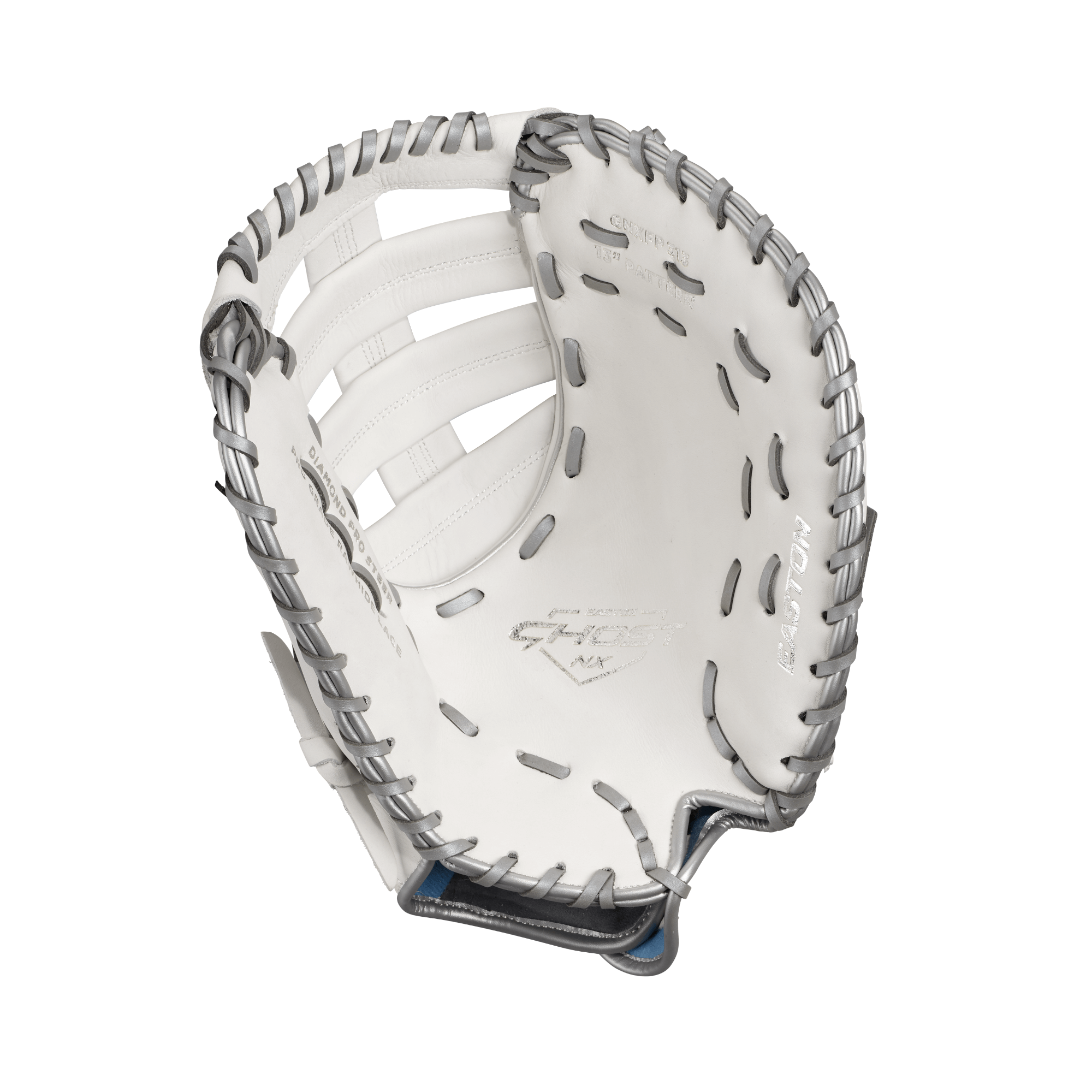 Easton Ghost NX FP Series 13" LHT first base mitt featuring Game Ready Diamond Pro leather and Flex Notch closure.