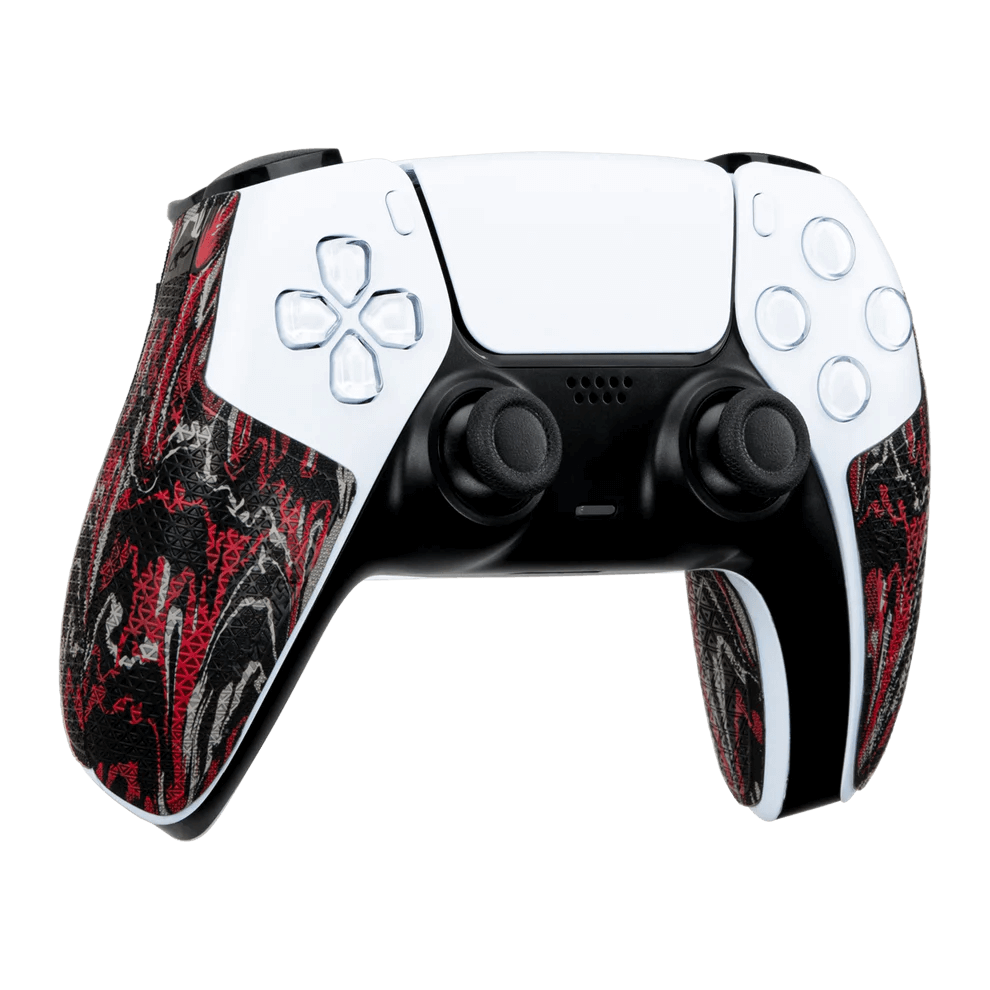 Lizard Skins DSP Controller Grip in Wildfire Camo for PS5 controller, featuring textured grip for comfort and control.