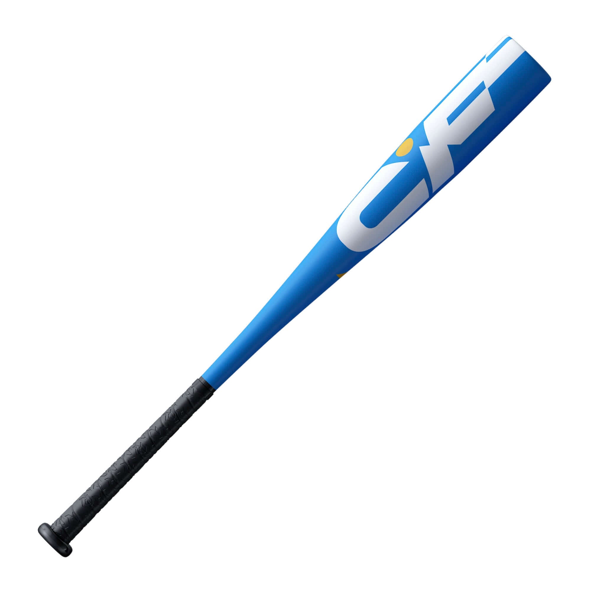 DeMarini CF Tee Ball bat in blue, lightweight composite design for young hitters, promoting easy swings and maximum control.