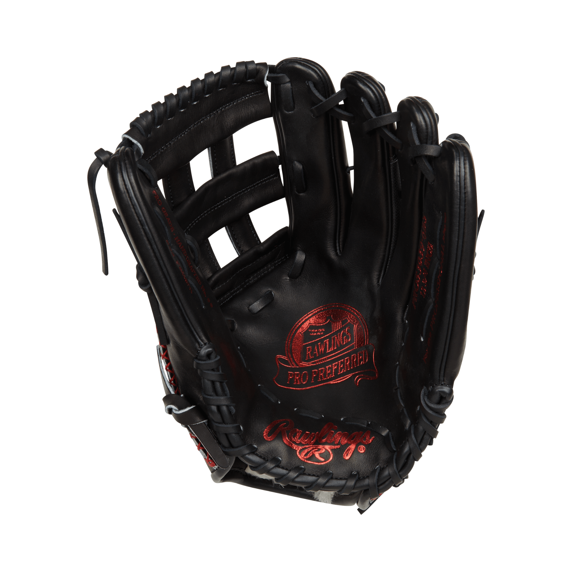 Rawlings Pro Preferred 12.75-inch LHT baseball outfield glove made with premium kip leather, featuring the 303 pattern.