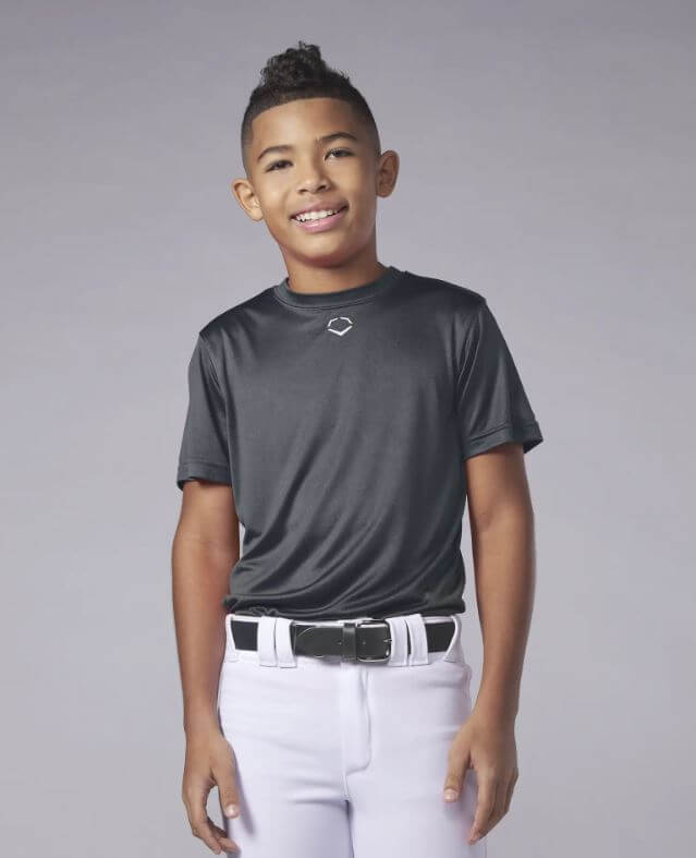 Evoshield Youth E306 Tech Tee Charcoal front view