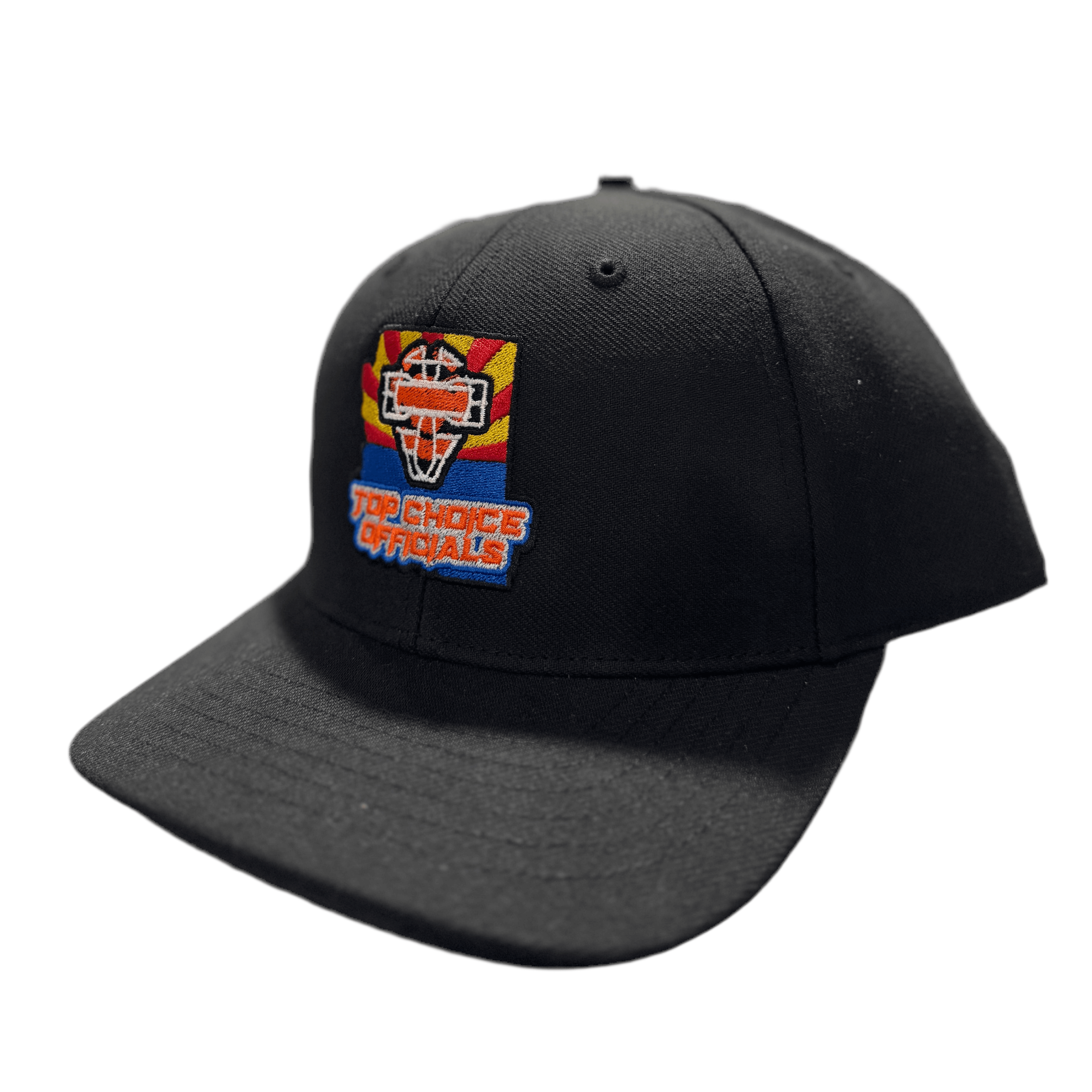 Richardson Top Choice 2026 black cap with embroidered logo, showcasing durable craftsmanship and versatile style.