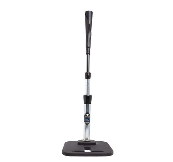 Tanner Pro batting tee with weighted base and adjustable height for baseball and softball training.