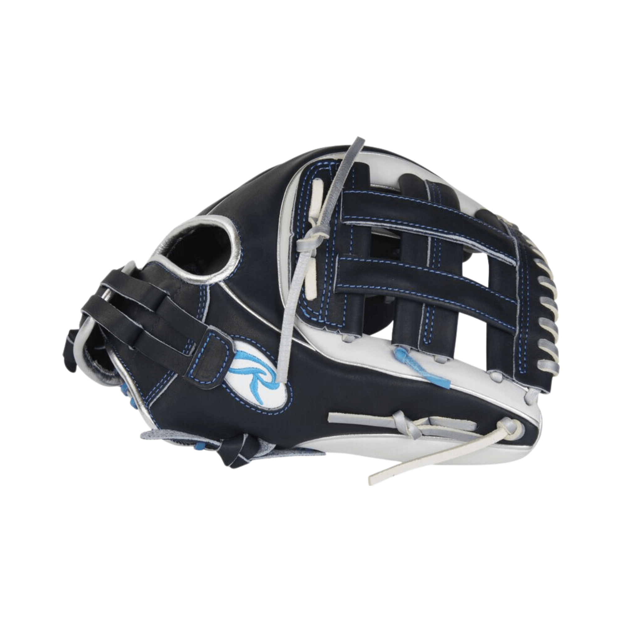 Rawlings Heart of the Hide 11.75” RHT softball glove side view, crafted from premium steer hide leather.